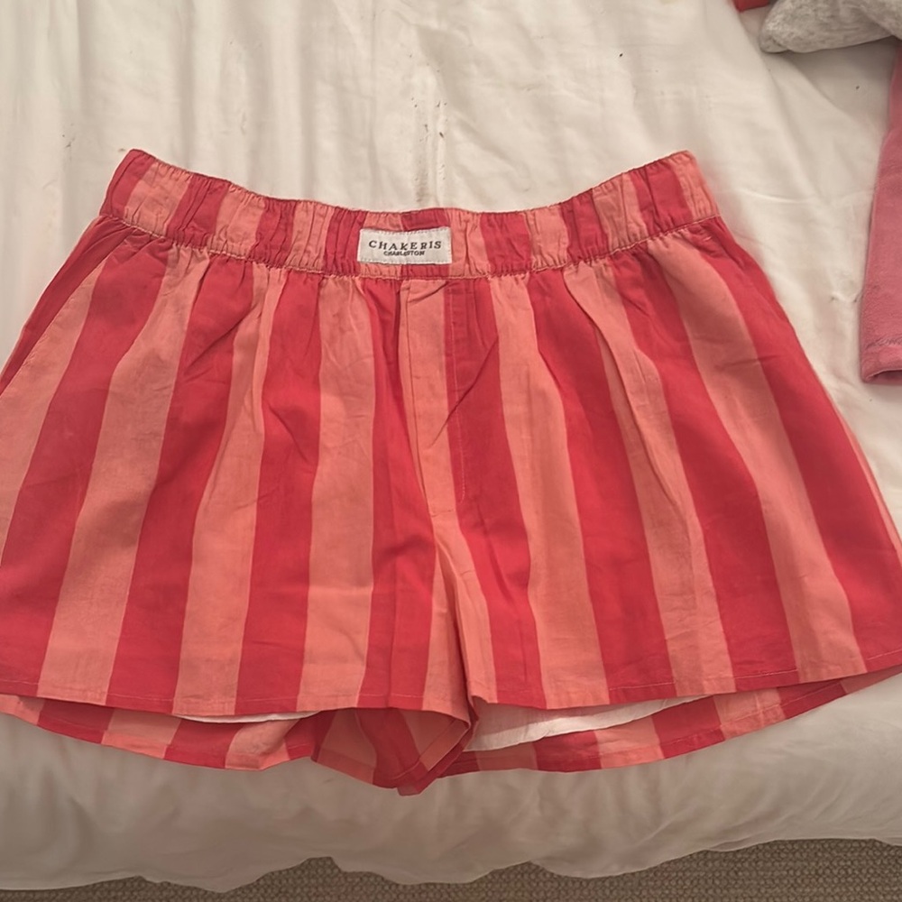 Chakra Red and Pink Striped Shorts